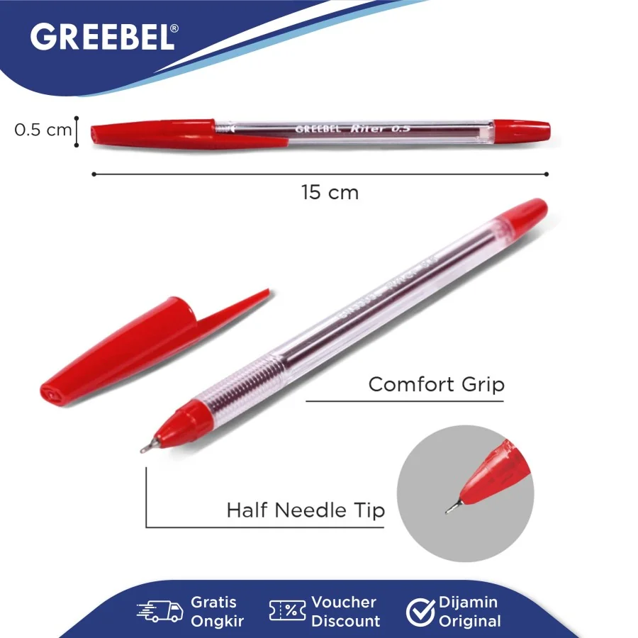 Pulpen Ballpoint Merah
